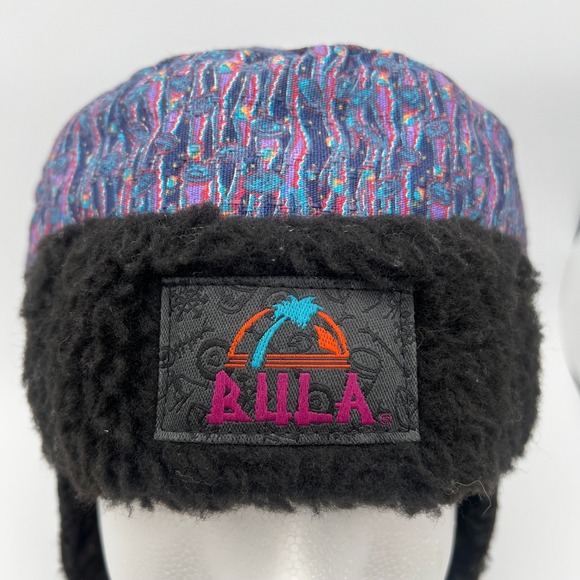 Vintage Bula Winter Trapper Hat Ear Flap Patterned‎ Sherpa Lined Retro 90s OSFA - Picture 2 of 9